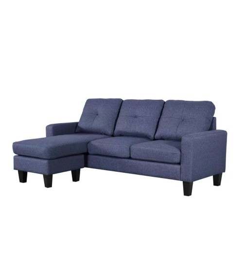 Divano 3 posti Giulivo blu con chaise longue componibile