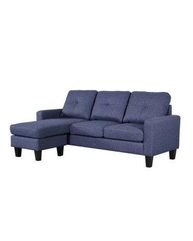 Divano 3 posti Giulivo blu con chaise longue componibile
