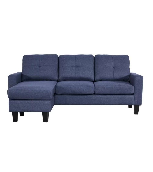 Divano 3 posti Giulivo blu con chaise longue componibile