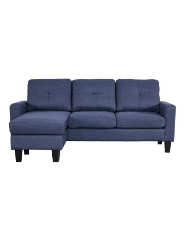 Divano 3 posti Giulivo blu con chaise longue componibile