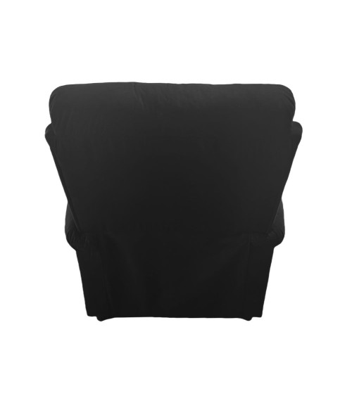 Poltrona recliner manuale Ninetta con portabicchieri in microfibra nero
