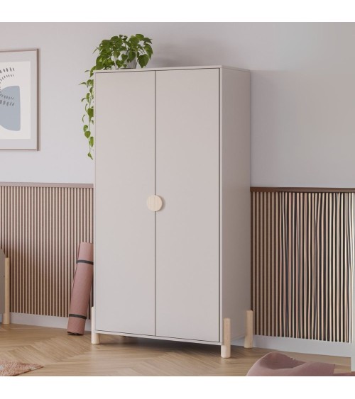 Armadio Enola 2 ante in legno massiccio colore beige