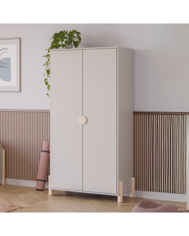 Armadio Enola 2 ante in legno massiccio colore beige
