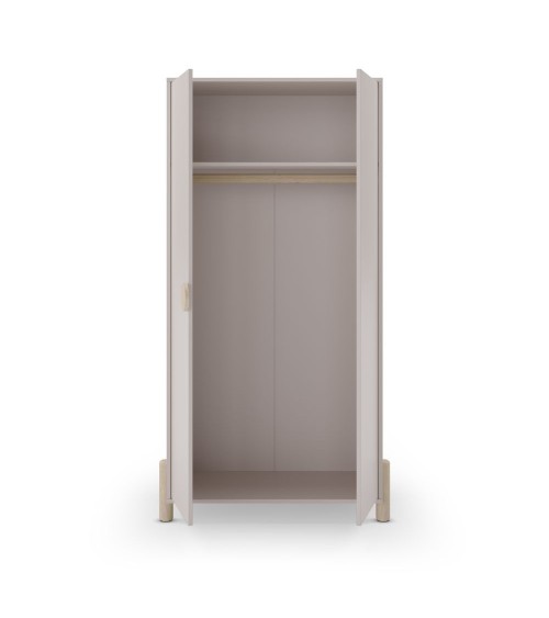 Armadio Enola 2 ante in legno massiccio colore beige