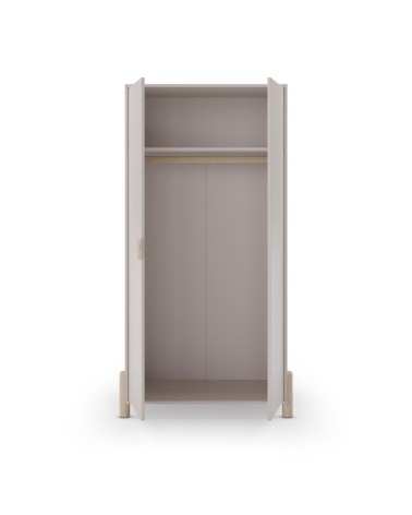 Armadio Enola 2 ante in legno massiccio colore beige