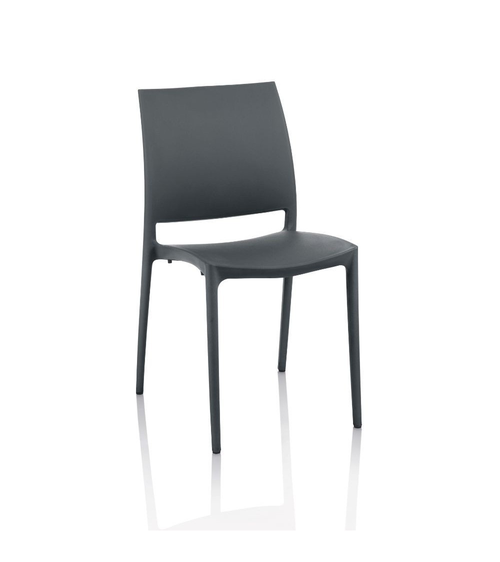 Sedia Curtis polipropilene antracite design ergonomico set 4 pezzi
