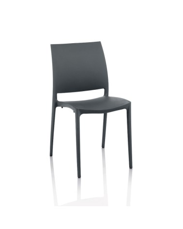 Sedia Curtis polipropilene antracite design ergonomico set 4 pezzi