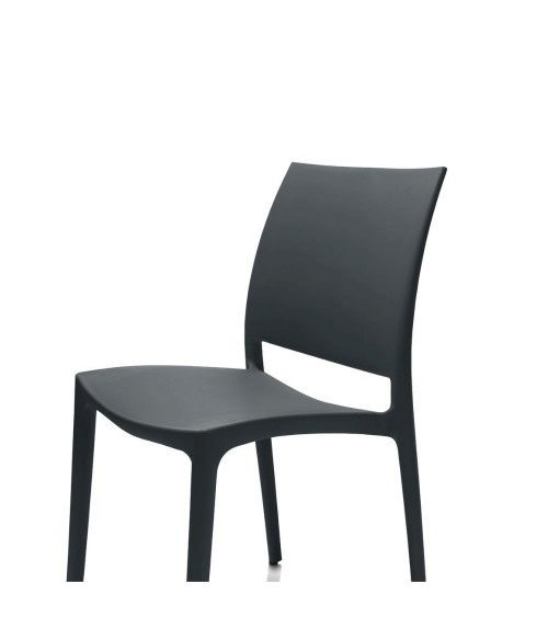 Sedia Curtis polipropilene antracite design ergonomico set 4 pezzi