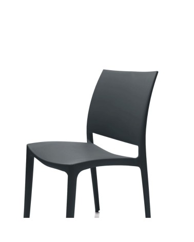 Sedia Curtis polipropilene antracite design ergonomico set 4 pezzi