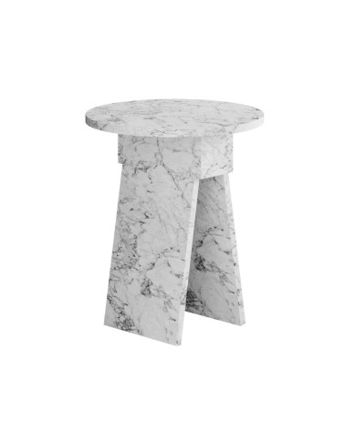 Tavolino da salotto Chen H 50x42x23.4 cm. colore carrara effetto marmo
