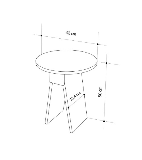 Tavolino da salotto Chen H 50x42x23.4 cm. colore carrara effetto marmo