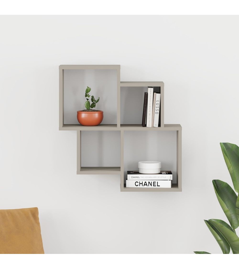 Mensola Oyo con 4 scomparti a vista colore cashmere