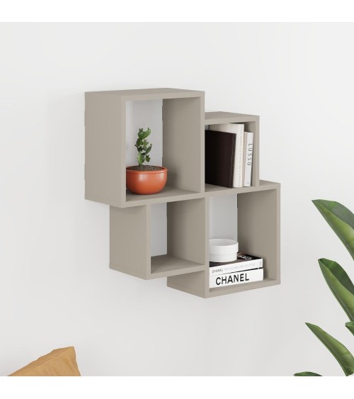 Mensola Oyo con 4 scomparti a vista colore cashmere