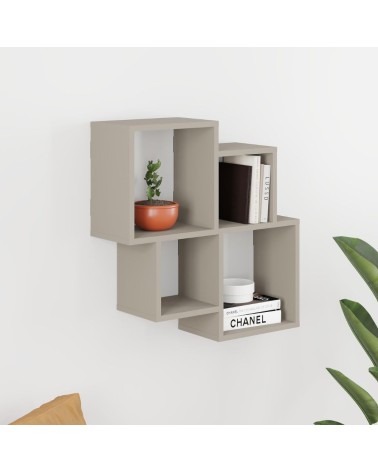 Mensola Oyo con 4 scomparti a vista colore cashmere