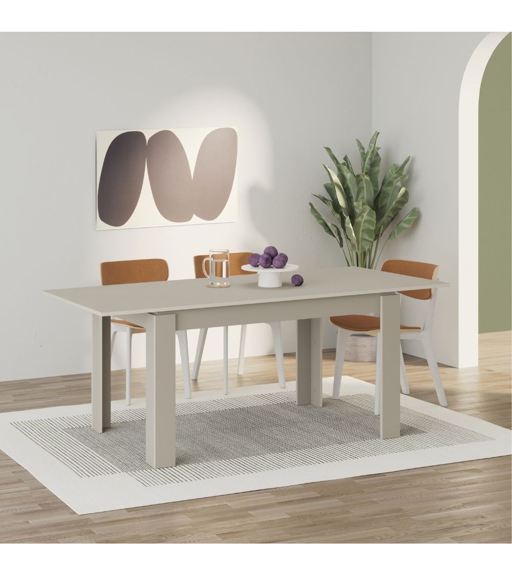 Tavolo allungabile Tolmen cashmere 140x80 allungabile a 190 cm.