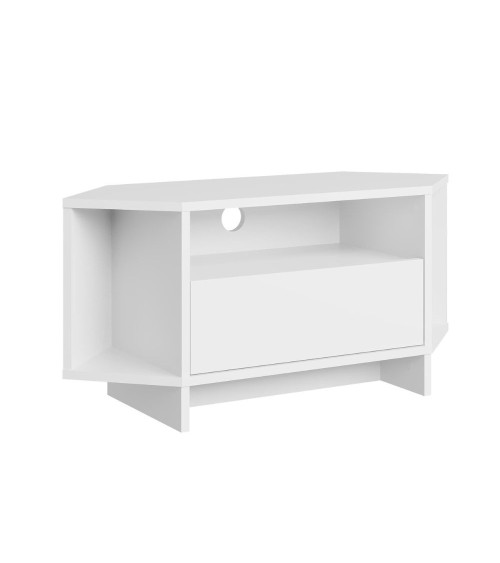 Porta tv angolare Viva con nicchie a giorno in colore bianco