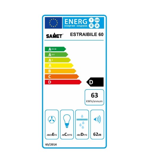 Samet Cappa da incasso sottopensile Estraibile 60 1 luce led 3 livelli di potenza classe D