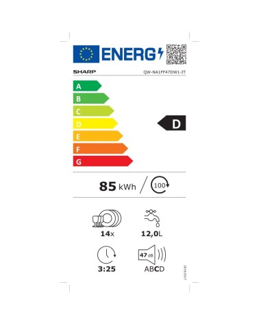 Lavastoviglie Sharp QWNA1EF47DW1 13 coperti libera installazione bianco classe D