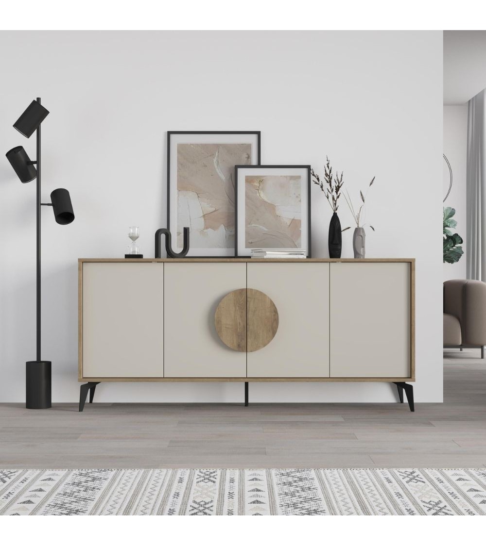 Madia Gora 180 cm struttura colore noce hitit con ante cashmere