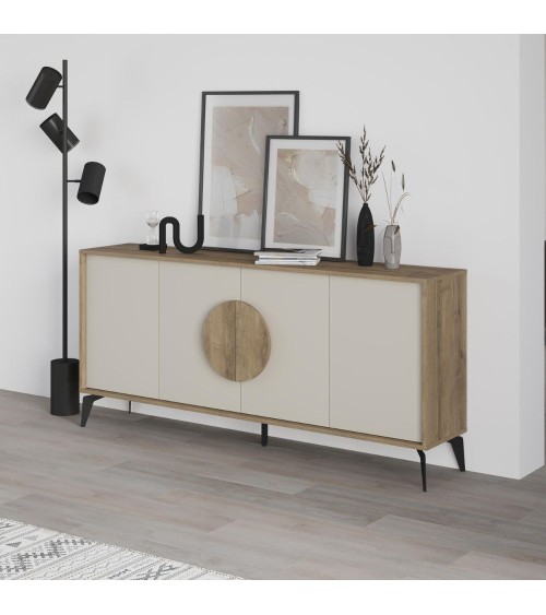 Madia Gora 180 cm struttura colore noce hitit con ante cashmere