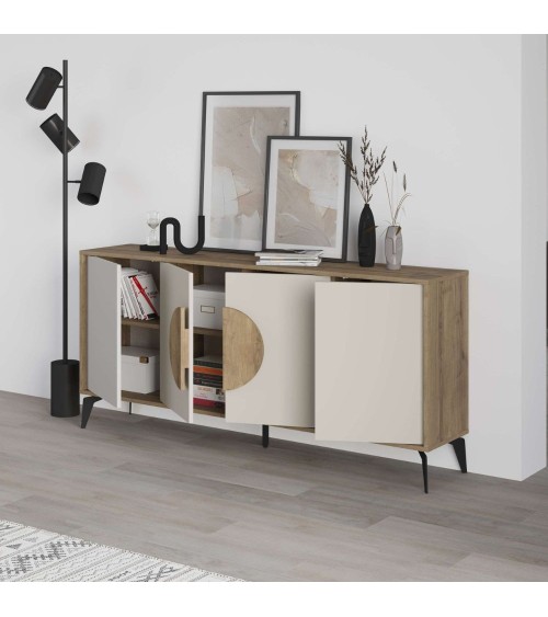 Madia Gora 180 cm struttura colore noce hitit con ante cashmere