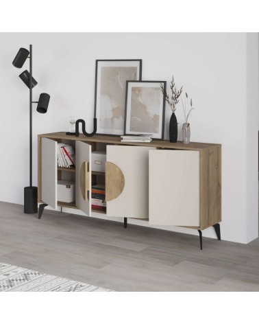 Madia Gora 180 cm struttura colore noce hitit con ante cashmere