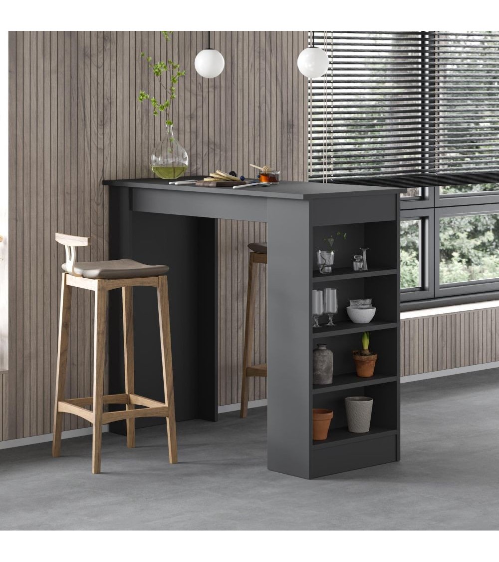 Penisola da cucina tavolo alto Swallow con piano e struttura antracite