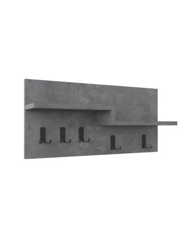 Appendiabiti a muro Harmon con mensole e 5 ganci colore retro grey