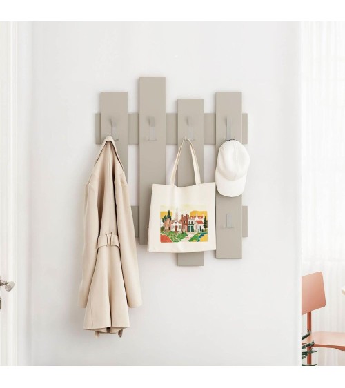 Appendiabiti a muro Wave cashmere 8 ganci