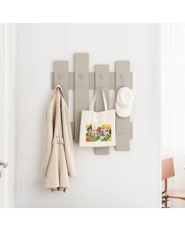 Appendiabiti a muro Wave cashmere 8 ganci