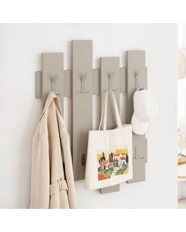 Appendiabiti a muro Wave cashmere 8 ganci