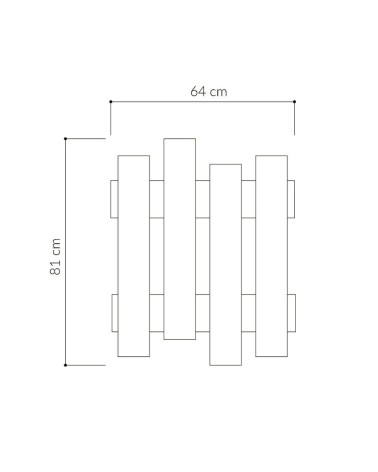 Appendiabiti a muro Wave cashmere 8 ganci