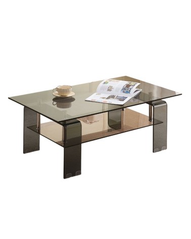 Tavolino Crystal in vetro temperato colore nero fumè 100x60x39 cm.