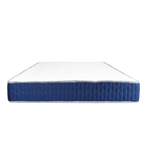 Materasso matrimoniale Palladio con bordo blu 160x190x25 H cm. in schiuma poliuretanica e memory non sfoderabile