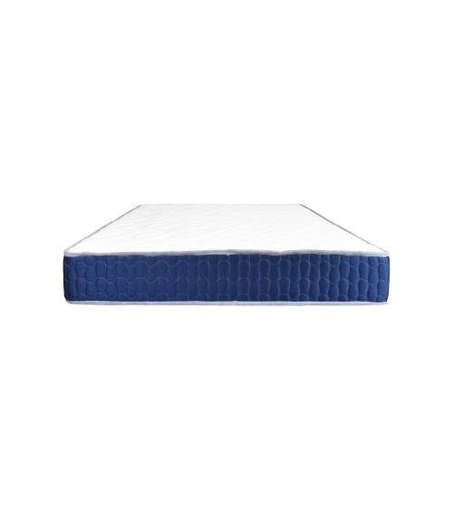 Materasso matrimoniale Palladio con bordo blu 160x190x25 H cm. in schiuma poliuretanica e memory non sfoderabile