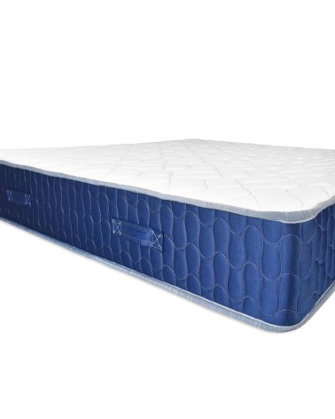 Materasso matrimoniale Palladio con bordo blu 160x190x25 H cm. in schiuma poliuretanica e memory non sfoderabile