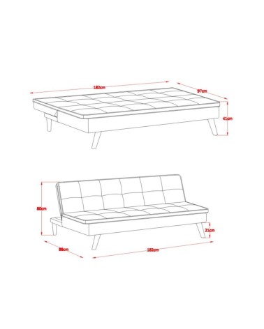 Divano letto Lunaria 3 posti colore grigio chiaro 22AQ11-25