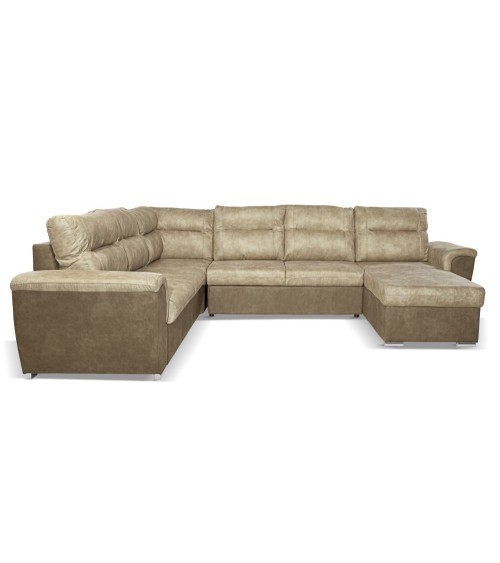 Divano Washington angolare con letto e 2 contenitori taupe Ranger 01 e Ranger 07