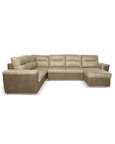 Divano Washington angolare con letto e 2 contenitori taupe Ranger 01 e Ranger 07