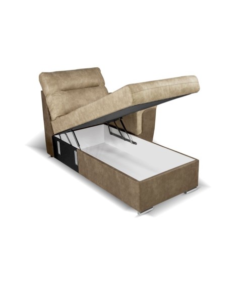Divano Washington angolare con letto e 2 contenitori taupe Ranger 01 e Ranger 07