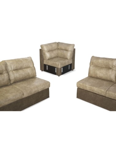 Divano Washington angolare con letto e 2 contenitori taupe Ranger 01 e Ranger 07