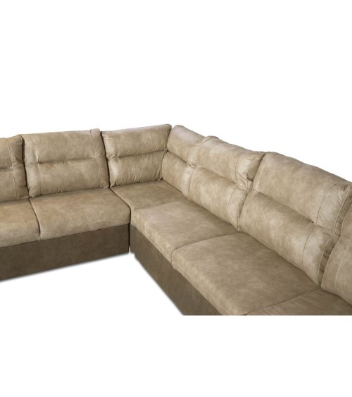 Divano Washington angolare con letto e 2 contenitori taupe Ranger 01 e Ranger 07