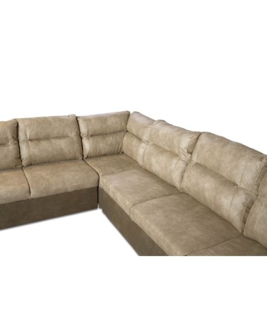 Divano Washington angolare con letto e 2 contenitori taupe Ranger 01 e Ranger 07