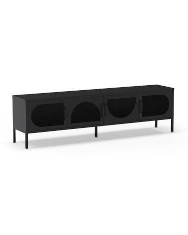 Porta tv Tayra in metallo 4 ante 180 cm. colore nero