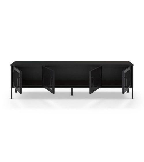 Porta tv Tayra in metallo 4 ante 180 cm. colore nero