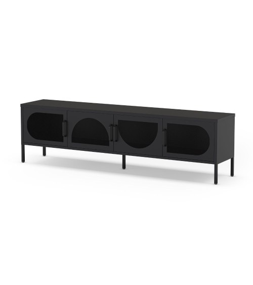 Porta tv Tayra in metallo 4 ante 180 cm. colore nero