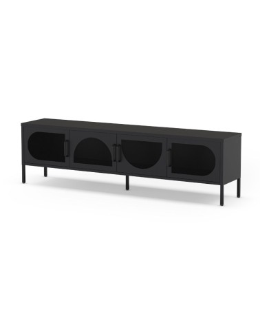 Porta tv Tayra in metallo 4 ante 180 cm. colore nero