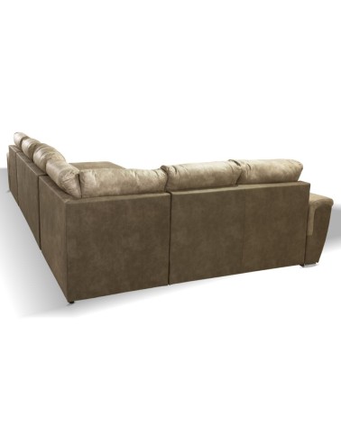 Divano Washington angolare con letto e 2 contenitori taupe Ranger 01 e Ranger 07
