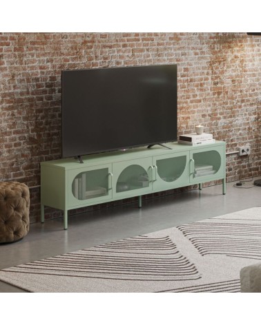 Porta tv Tayra in metallo 4 ante 180 cm. colore verde menta
