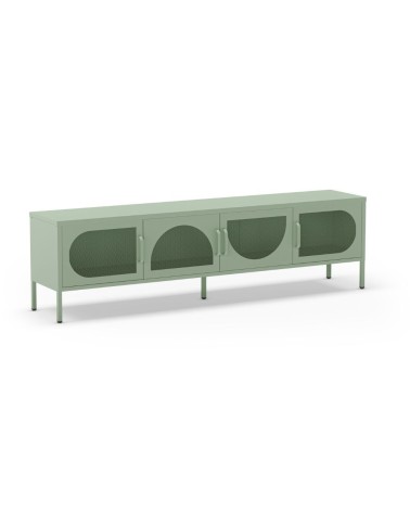 Porta tv Tayra in metallo 4 ante 180 cm. colore verde menta